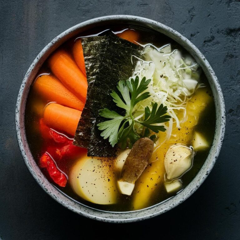 Caldo de Verduras con Alga Nori Vegano