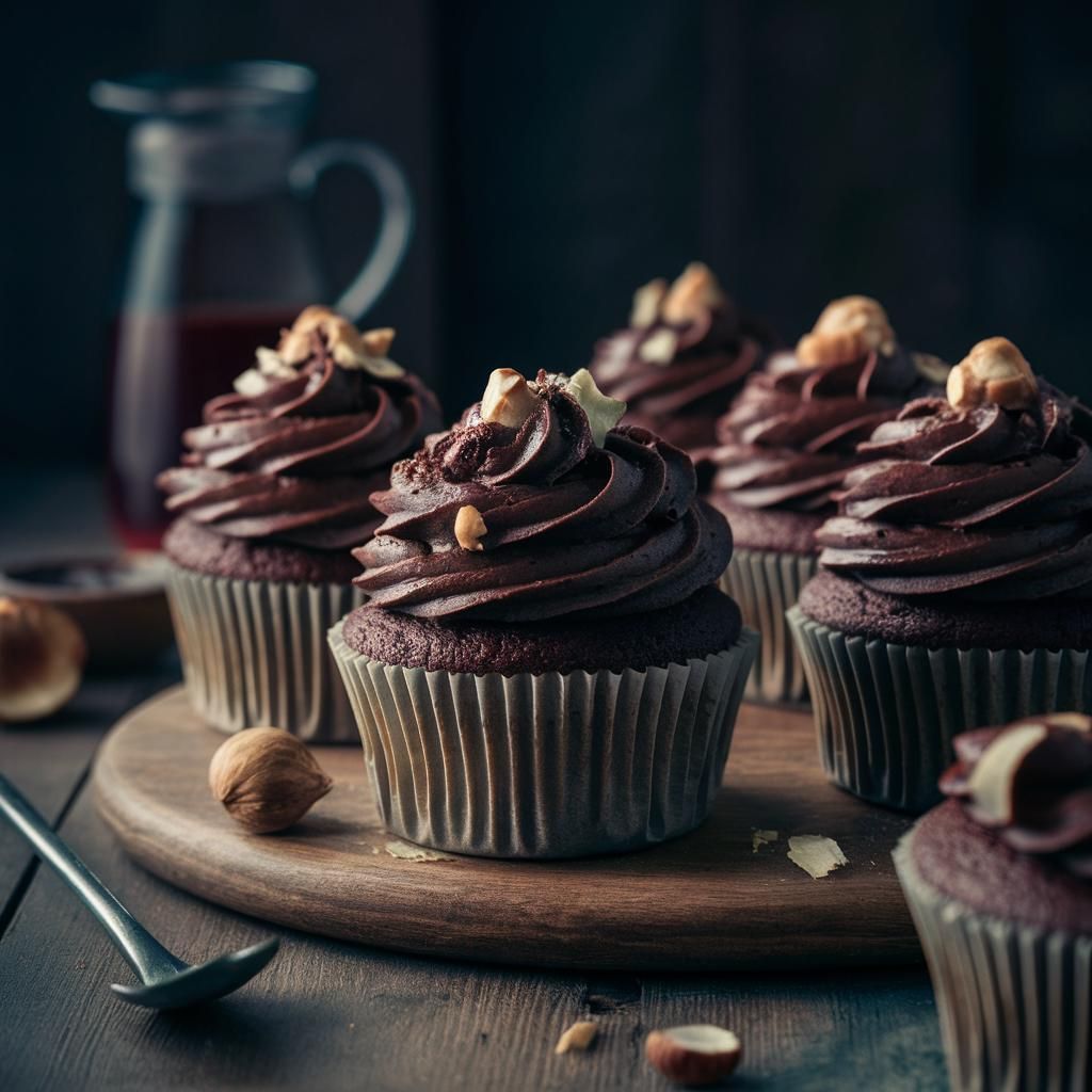 Cupcakes Veganos de Chocolate y Avellana