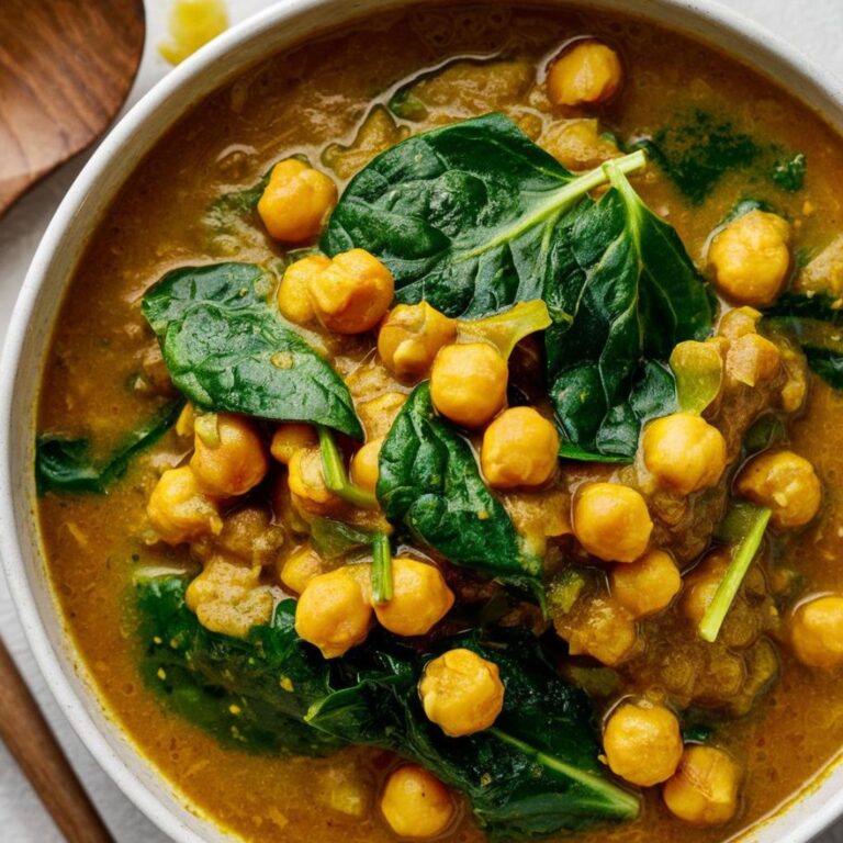 Curry Vegano de Garbanzos y Espinacas