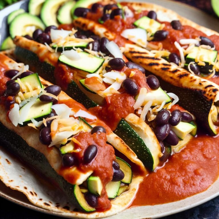 Enchiladas Veganas de Calabacín y Frijoles Negros