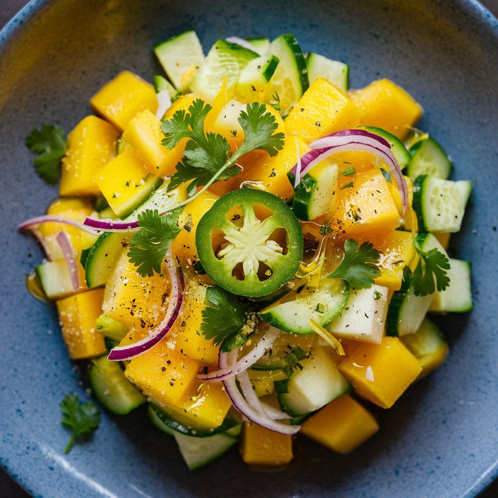 Ensalada Vegana de Mango y Pepino