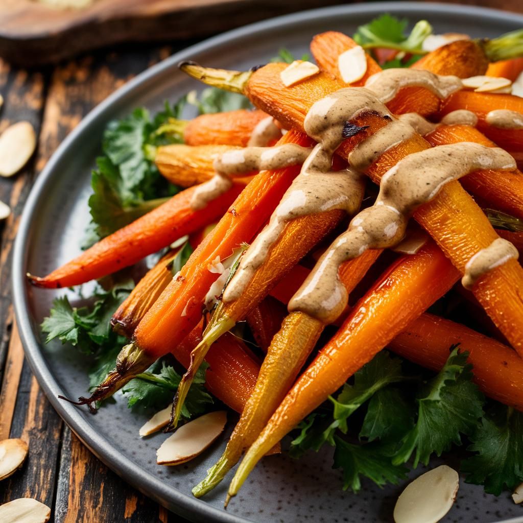 Ensalada de Zanahoria Asada con Aderezo de Tahini