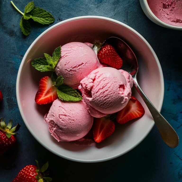 Helado Vegano de Fresa y Menta