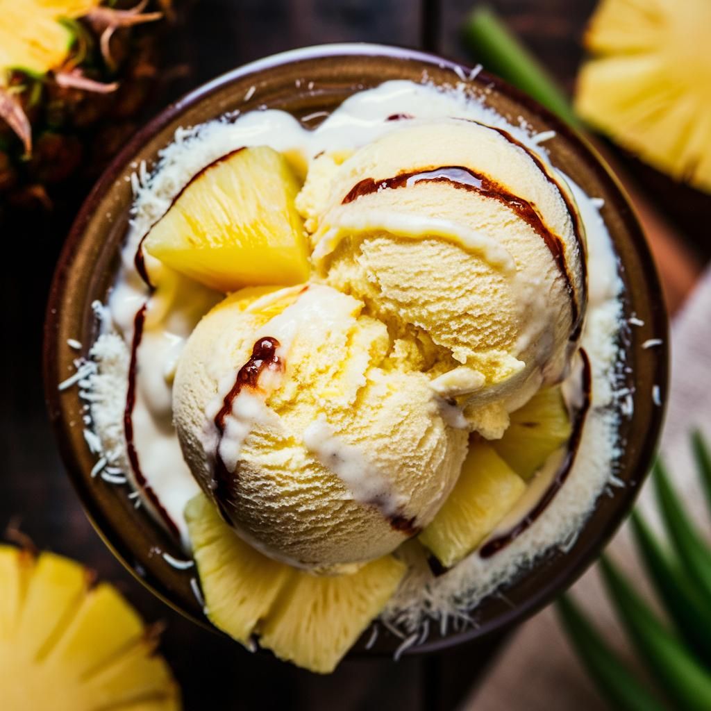 Helado Vegano de Piña Colada