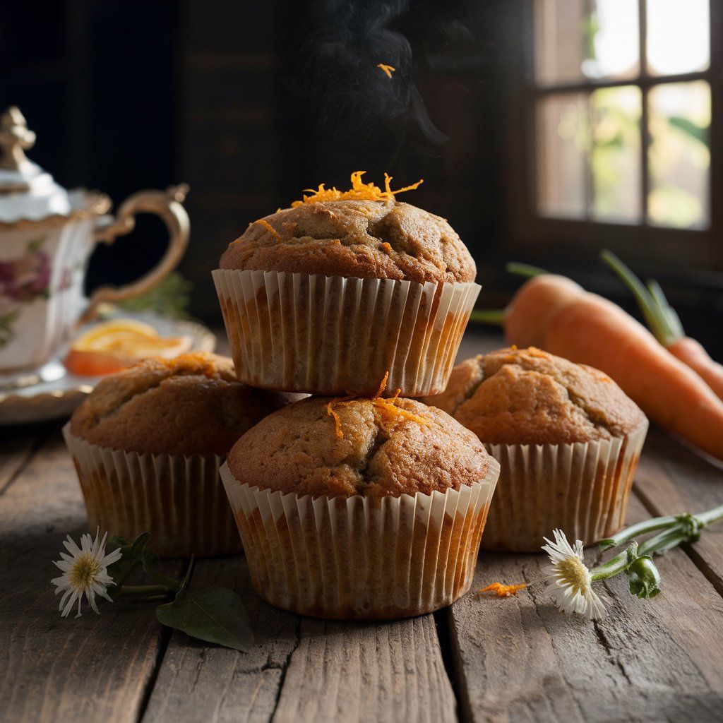 Muffins Veganos de Zanahoria y Naranja