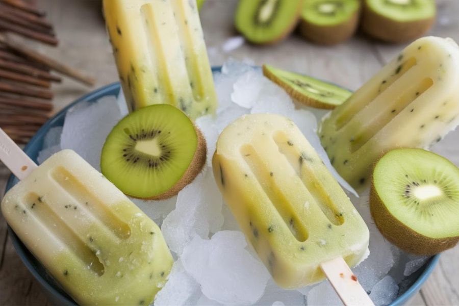 Paletas Veganas de Kiwi y Limón