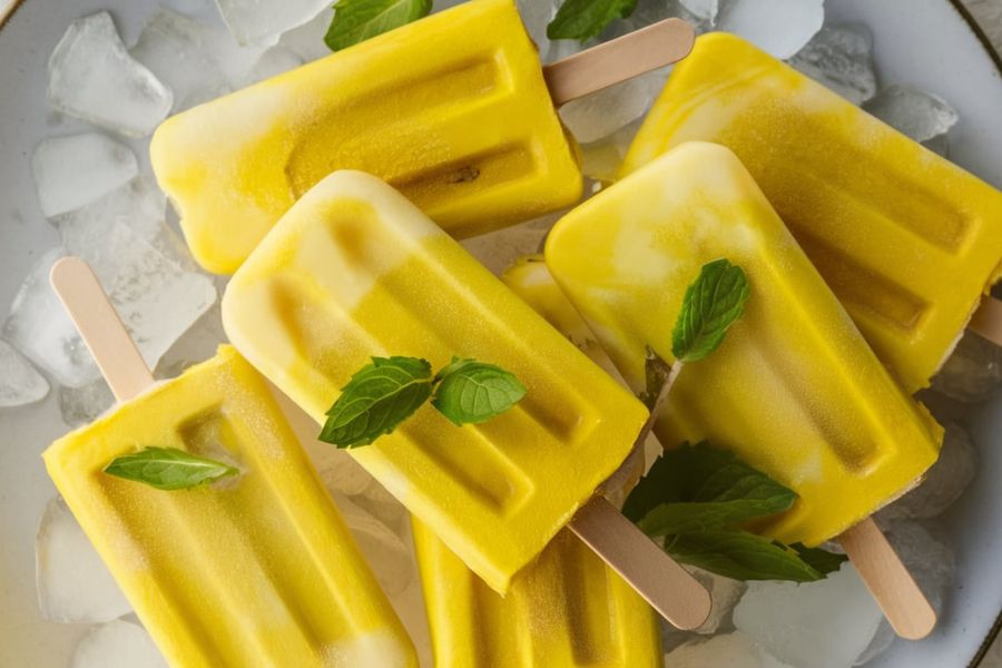 Paletas Veganas de Piña y Menta