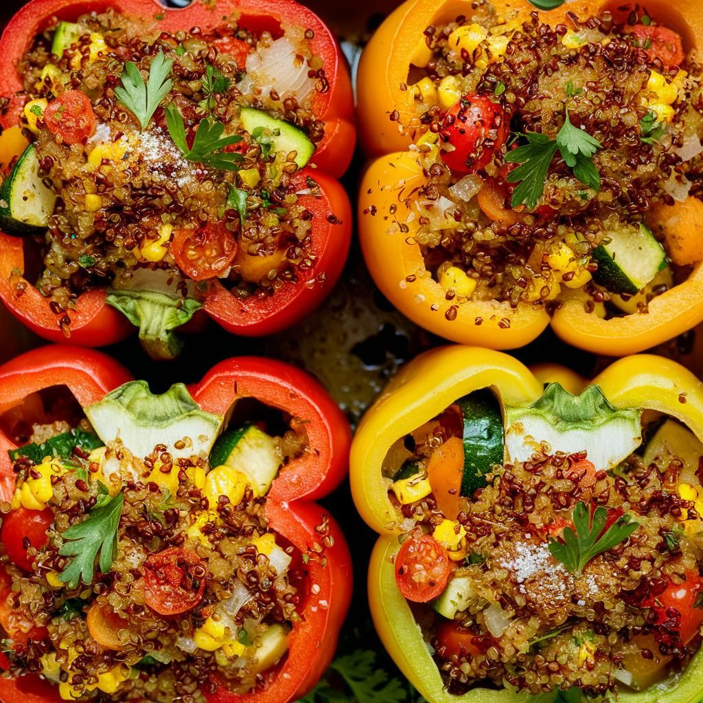 Pimientos Rellenos de Quinoa y Verduras