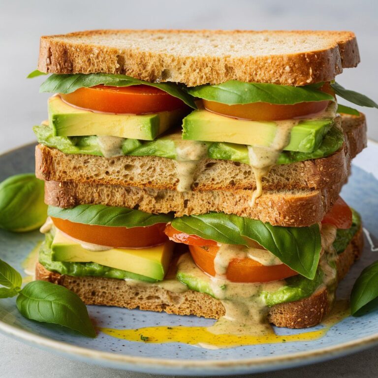 Sándwich Vegano de Aguacate y Tomate