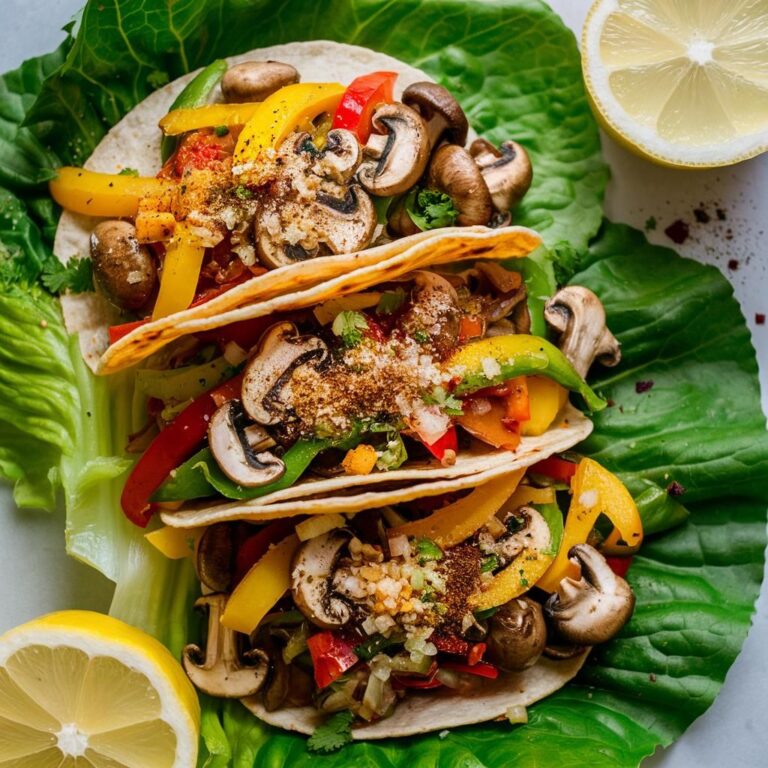 Tacos Veganos de Setas y Pimientos