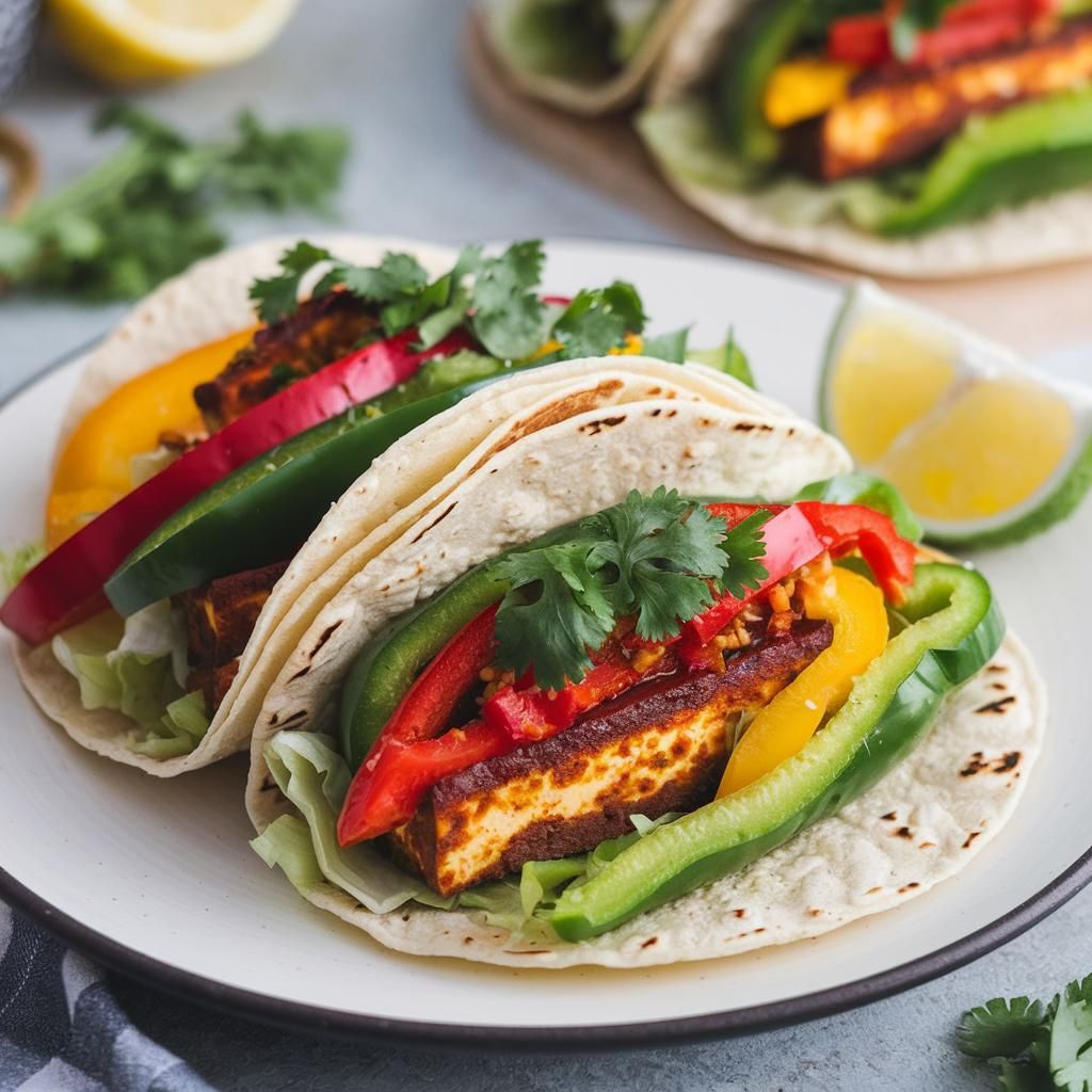 Tacos Veganos de Tofu y Pimientos