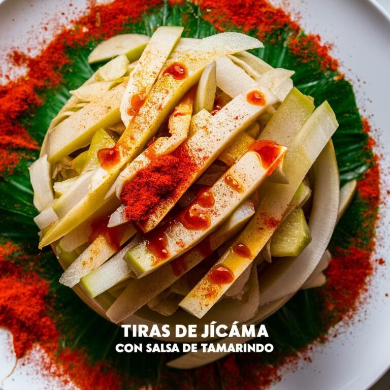 Tiras de Jícama con Salsa de Tamarindo