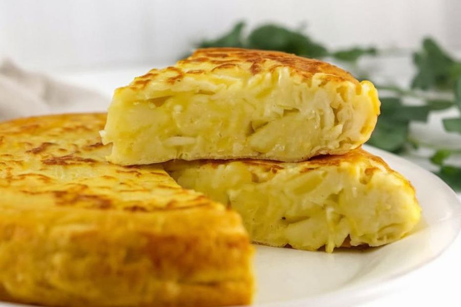 Tortilla Vegana de Papa y Cebolla