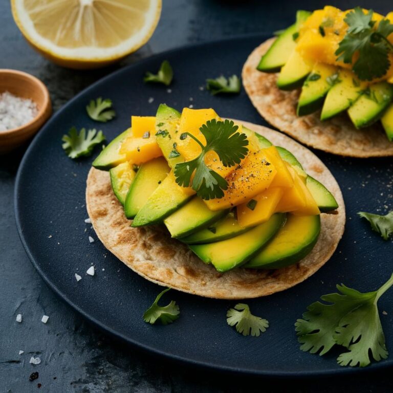 Tostadas Veganas de Aguacate y Mango