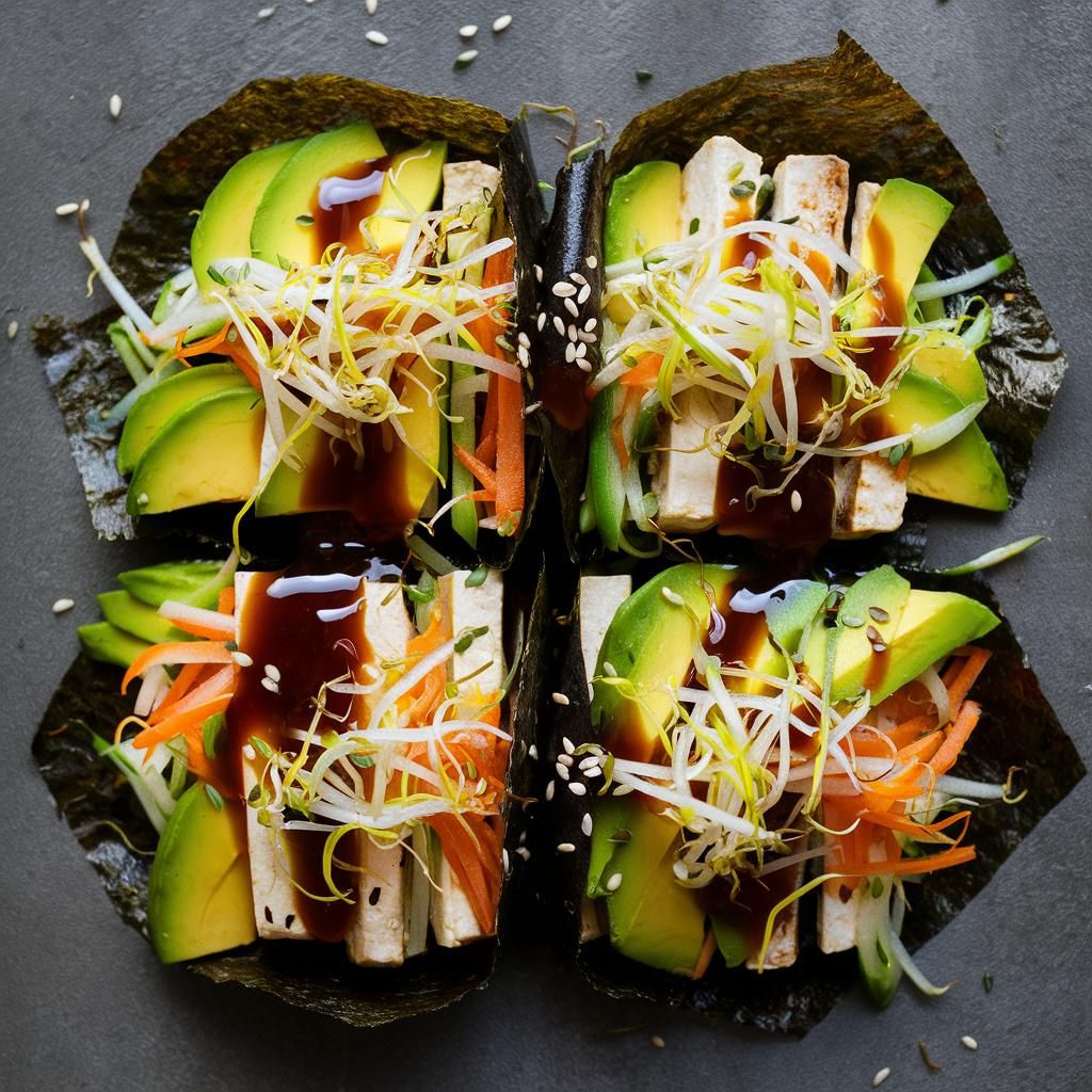 Wraps Veganos de Nori con Aguacate y Tofu