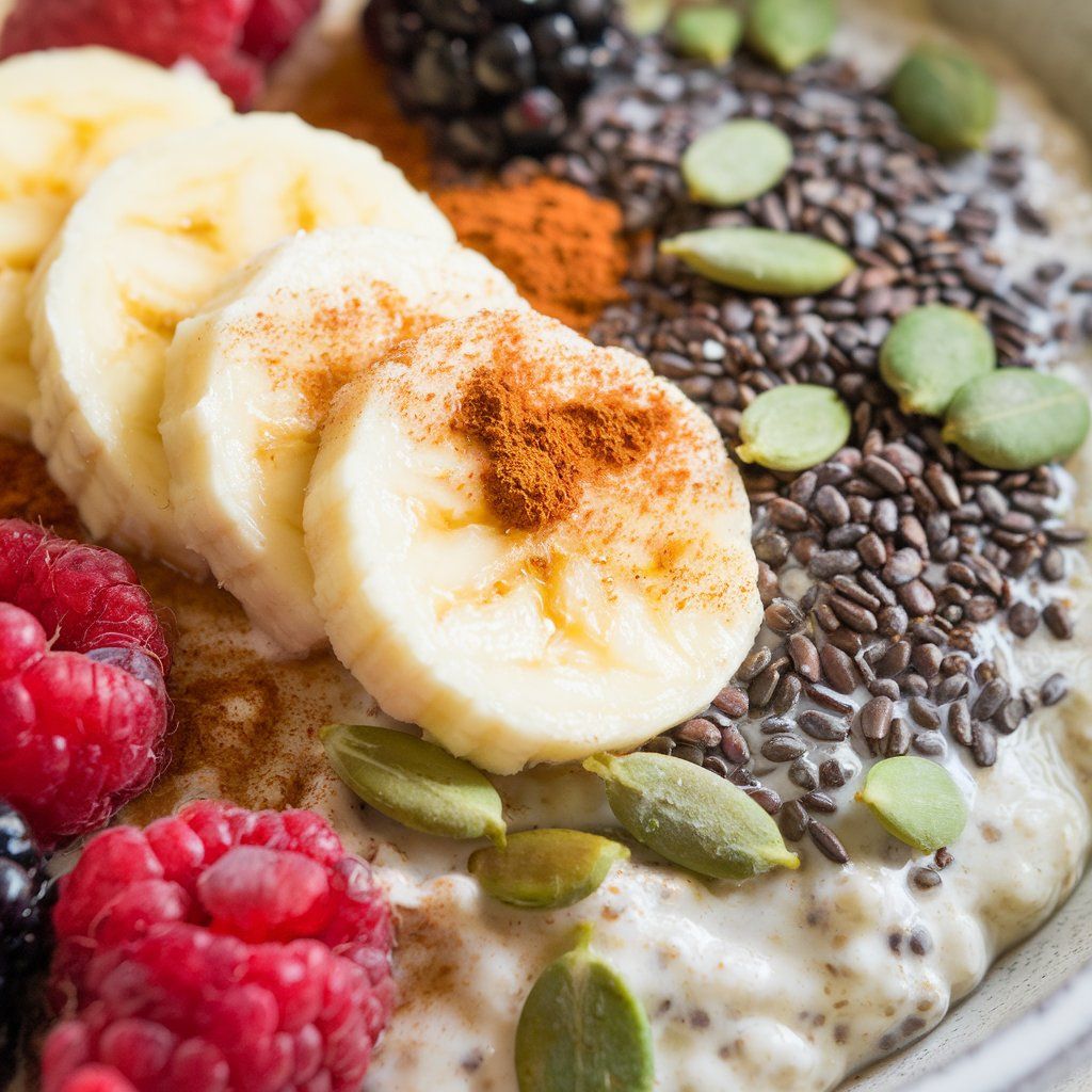 Avena Vegana con Frutas y Semillas