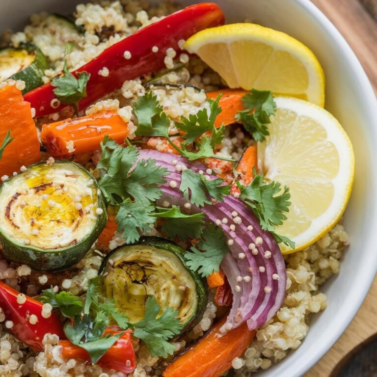 Bowl Vegano de Quinoa con Verduras Asadas