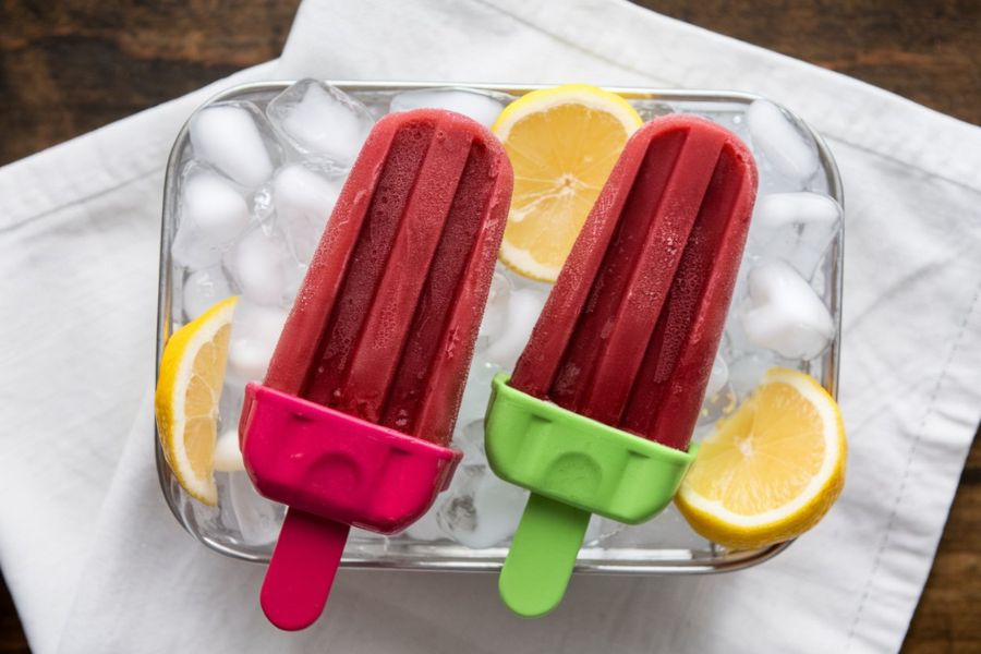 Paletas Veganas de Frambuesa y Limón