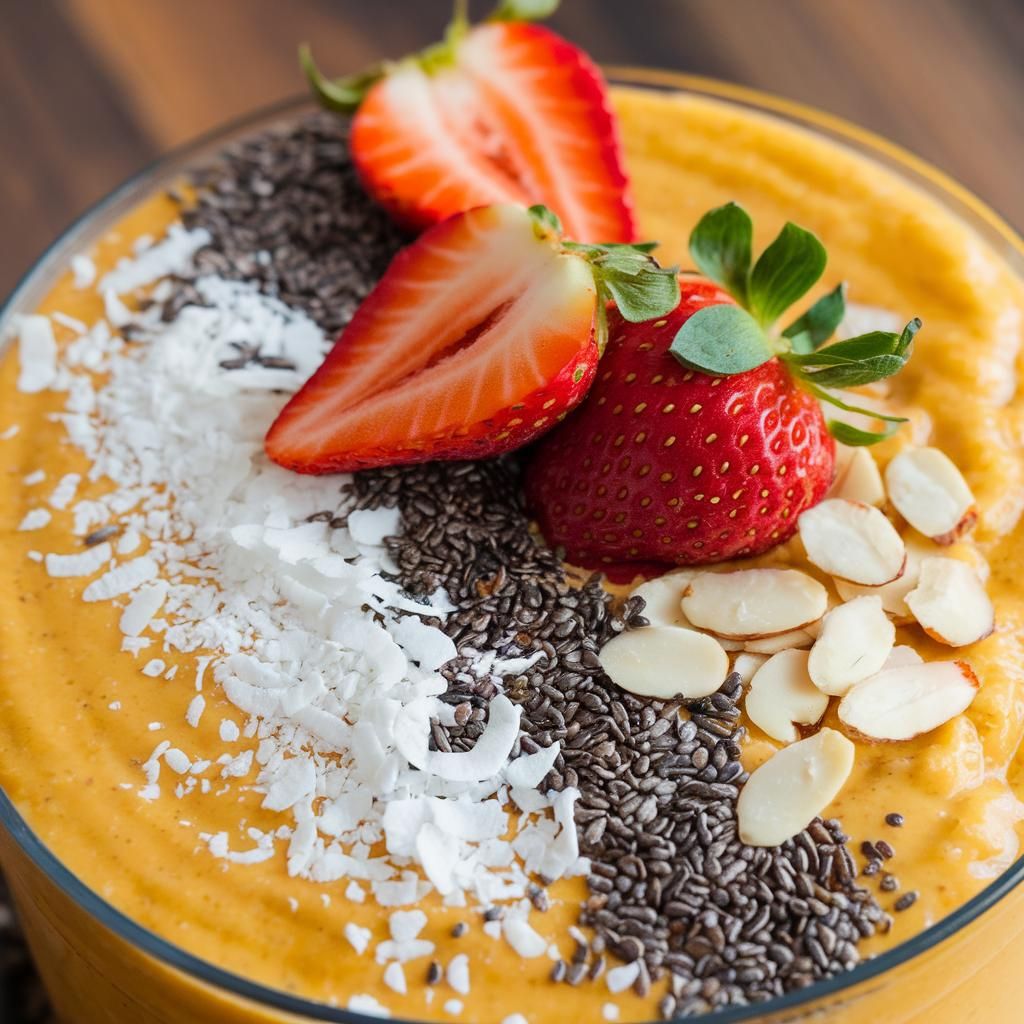 Smoothie Bowl Vegano de Frutas Tropicales