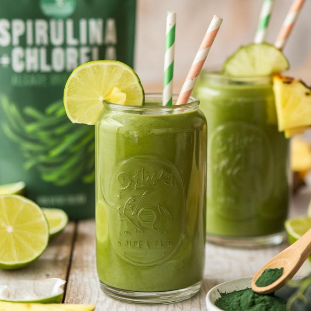 Smoothie Vegano Verde con Espirulina