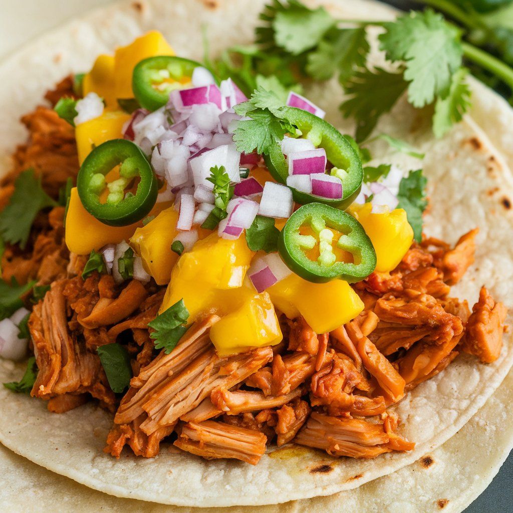 Tacos Veganos de Jaca y Salsa de Mango