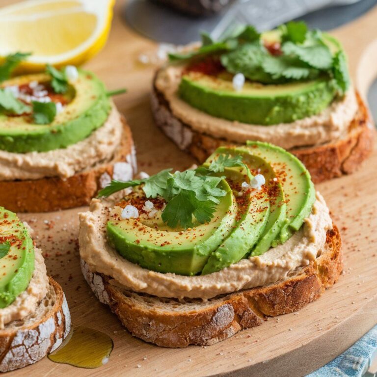 Tostadas Veganas de Aguacate y Hummus