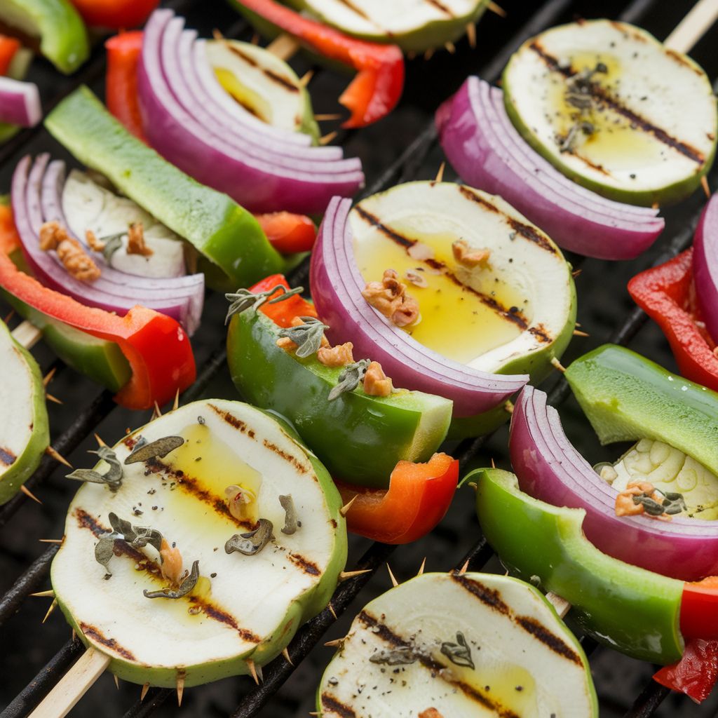 Brochetas Veganas de Nopal y Pimientos