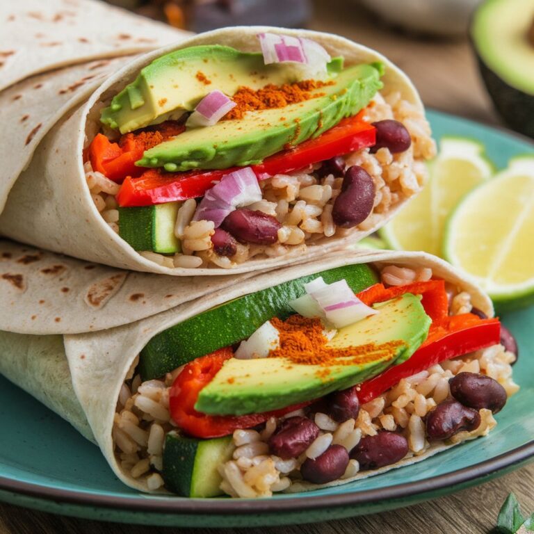 Burritos Veganos de Arroz Integral y Verduras