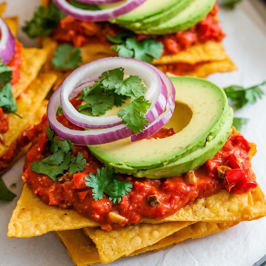 Chilaquiles Veganos con Salsa Roja