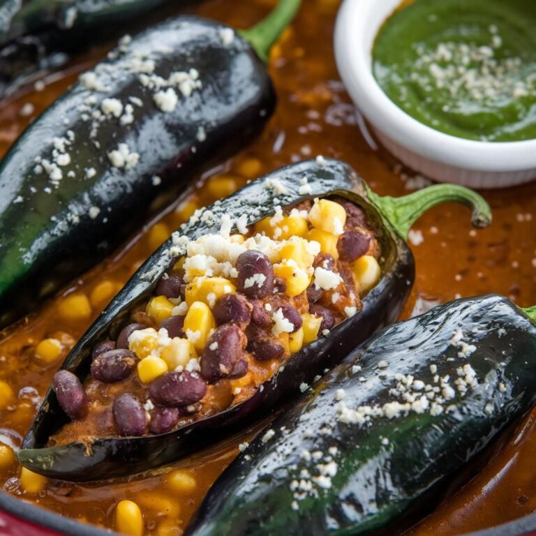 Chiles Rellenos Veganos de Frijoles Negros