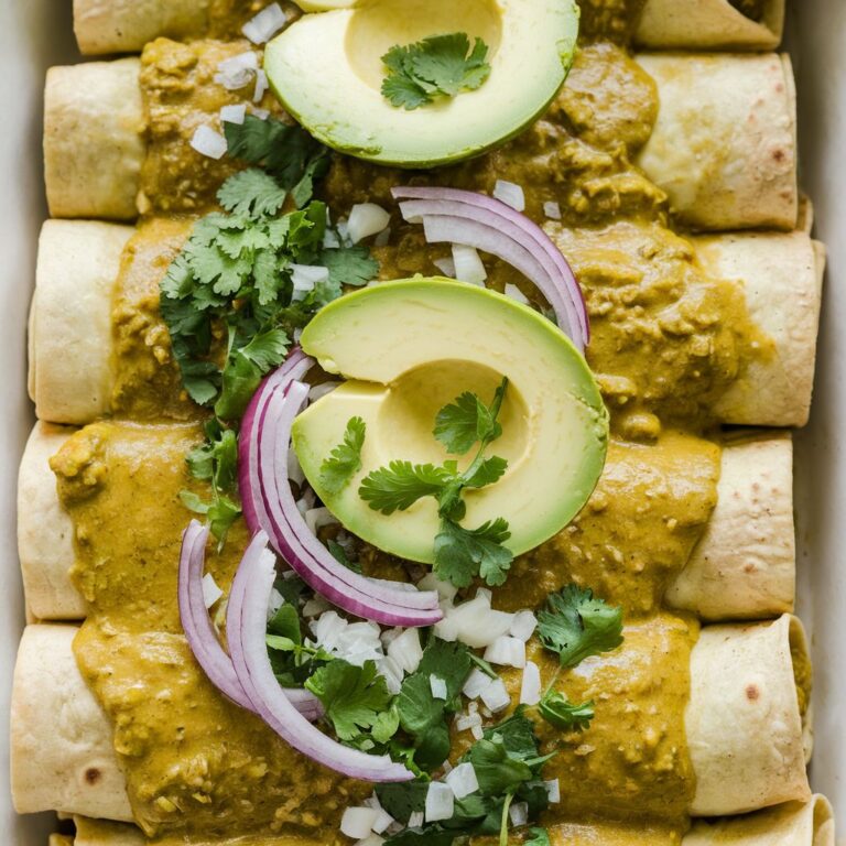 Enchiladas Veganas con Salsa Verde y Papa