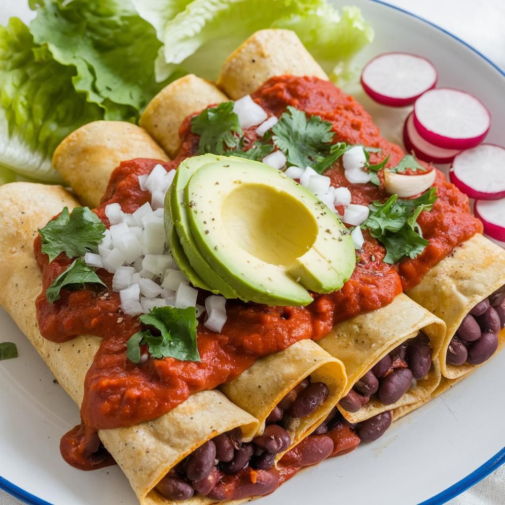 Enchiladas Veganas de Desayuno con Frijoles Negros