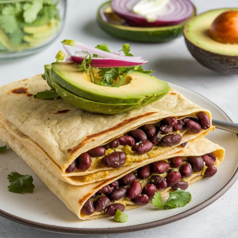 Enfrijoladas Veganas con Salsa Verde y Aguacate