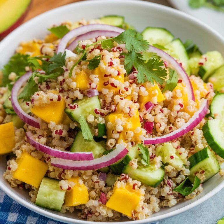 Ensalada Vegana de Quinoa con Mango y Pepino