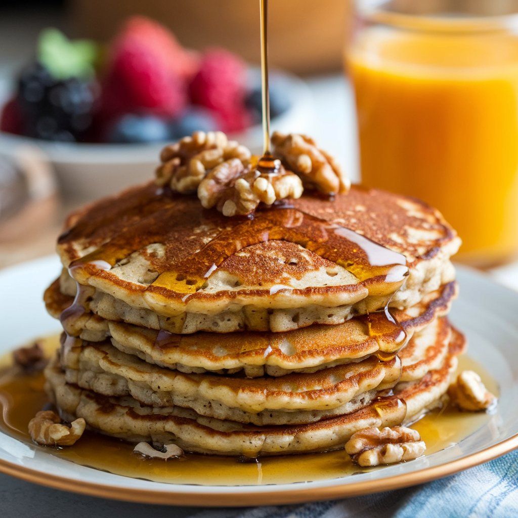 Pancakes Veganos de Avena y Nuez