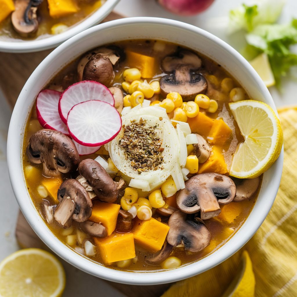 Pozole Vegano de Calabaza y Hongos