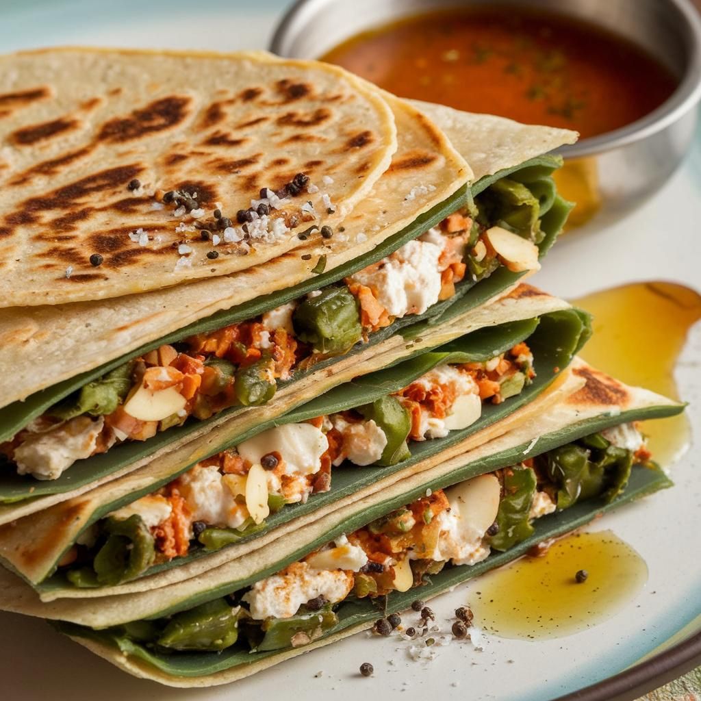 Quesadillas Veganas de Nopal y Queso de Almendras