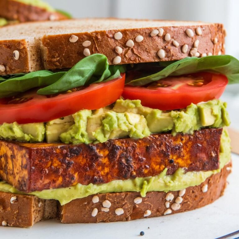 Sándwich Vegano de Tofu y Aguacate