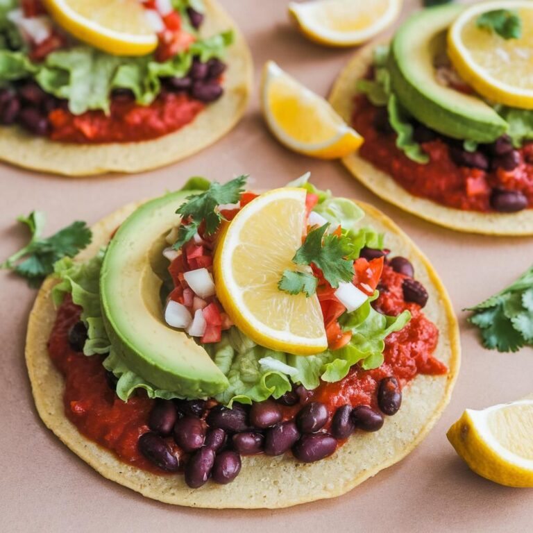 Sopes Veganos con Frijoles Negros y Salsa Roja