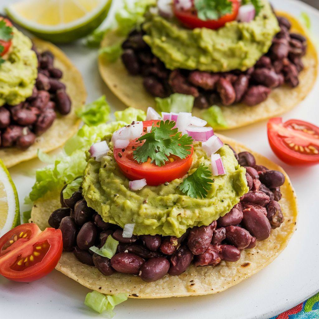 Sopes Veganos de Frijol Negro y Guacamole