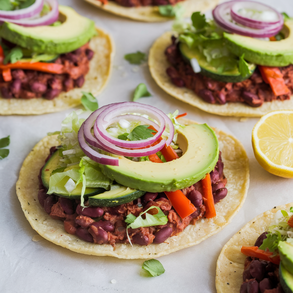 Sopes Veganos de Frijoles y Verduras