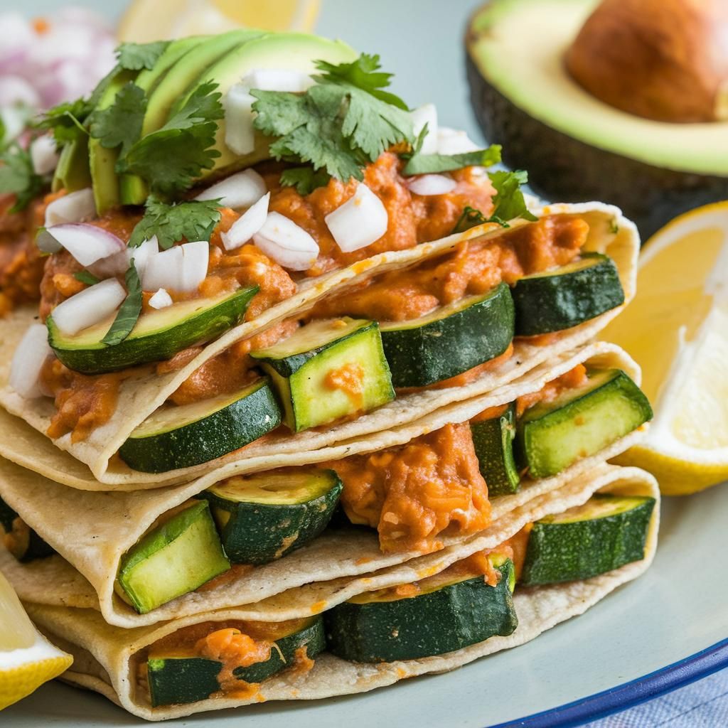 Tacos Veganos de Calabacitas y Chile Poblano