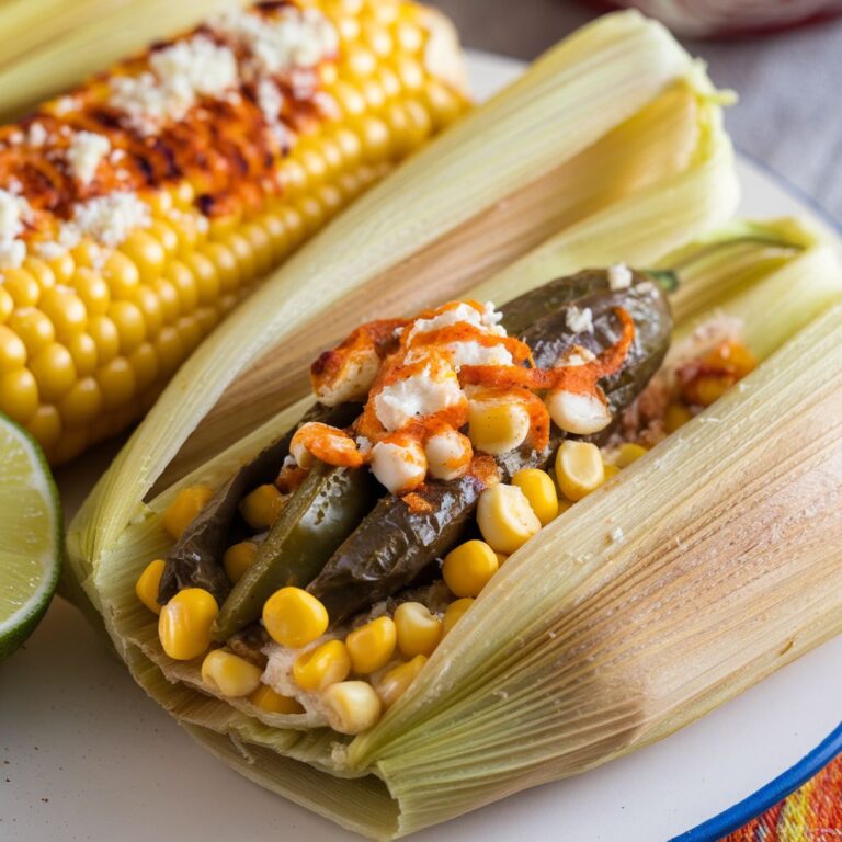 Tamales Veganos de Rajas con Elote