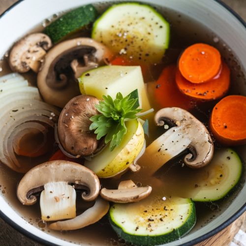 Caldo de Hongos Vegano con Verduras