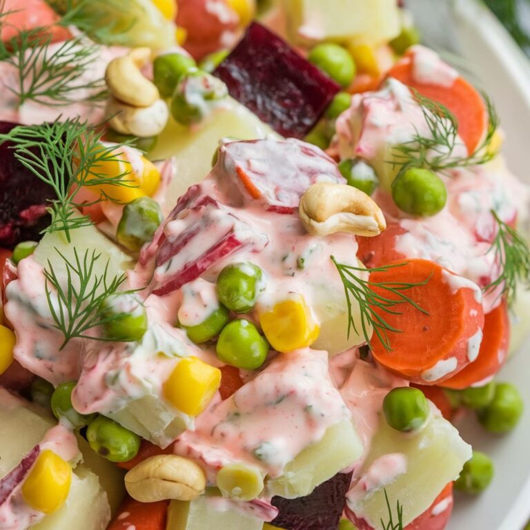 Ensalada Rusa Vegana Navideña con Mayonesa de Anacardos