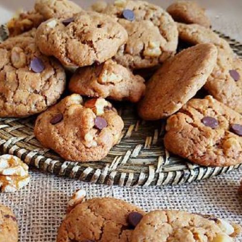 Galletas Veganas de Chocolate y Nuez Navideña