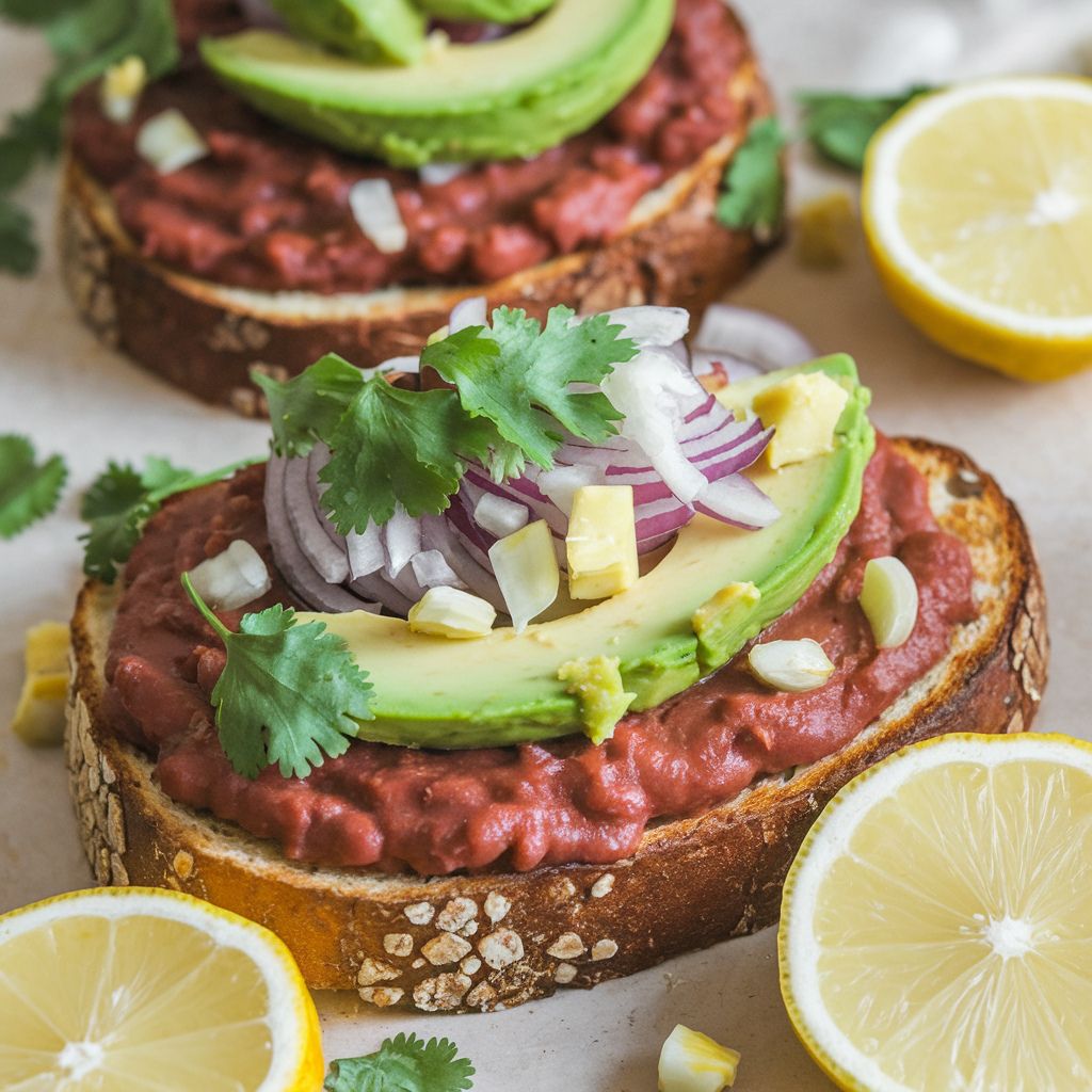 Tostadas Veganas Navideñas de Huitlacoche y Frijoles